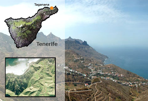 Varias vistas de Taganana y su situaci�n al norte de Tenerife