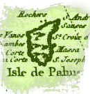 Isla de La Palma en un mapa antiguo de Canarias
