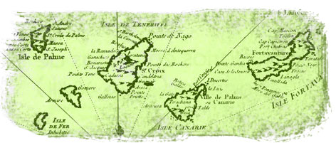 Mapa antiguo de Canarias