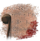 Montaje con la inscripci�n amazighe de la frase analizada en el art�culo, sangre y banod